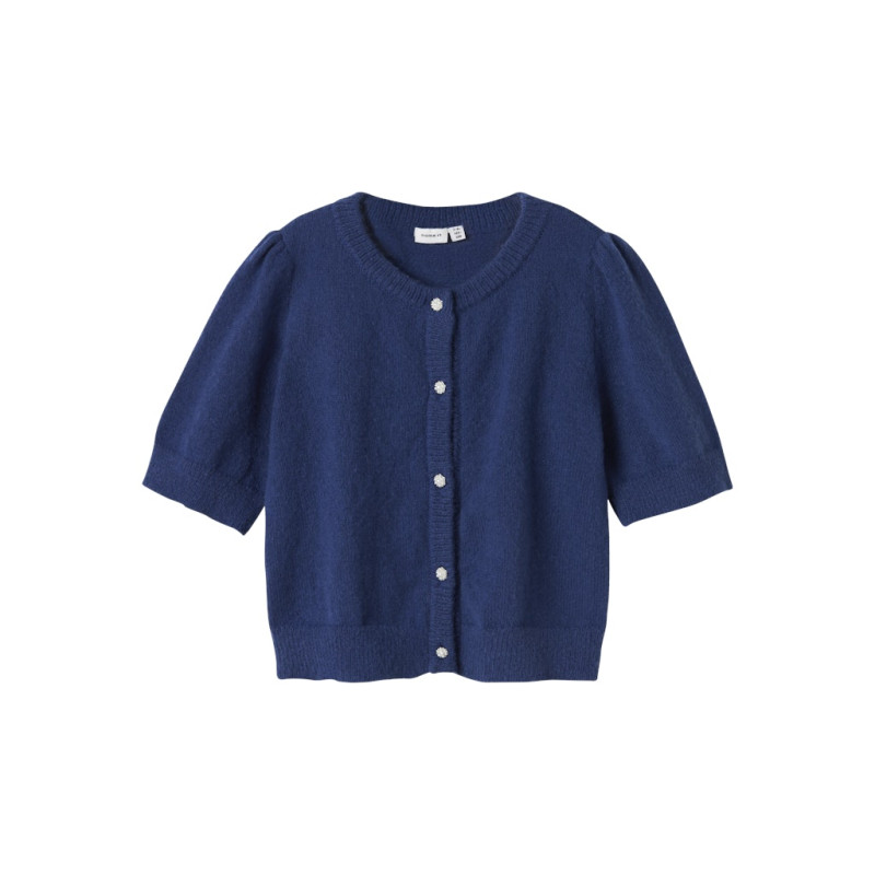 NAME IT KIDS Nabeth S/S Strik Cardigan - Blueprint