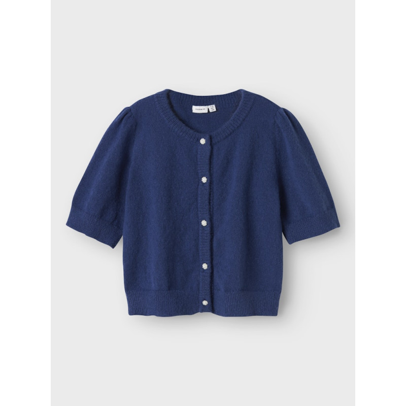 NAME IT KIDS Nabeth S/S Strik Cardigan - Blueprint
