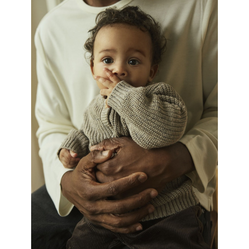 NAME IT BABY Norman L/S Strik Cardigan - Island Fossil