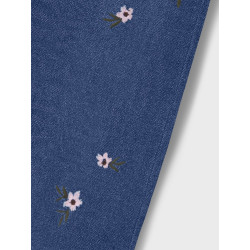 NAME IT KIDS Rose Broderede Jeans 8711 - Dark Blue Denim