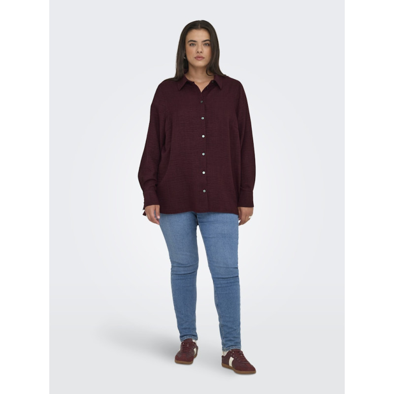 ONLY CARMAKOMA Bay L/S Skjorte - Winetasting