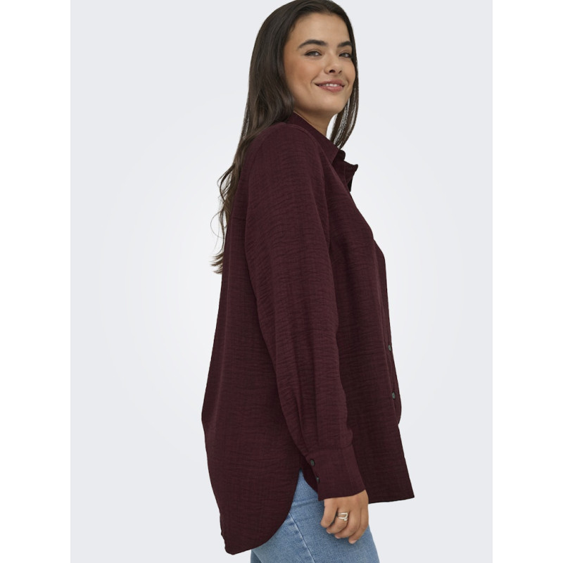 ONLY CARMAKOMA Bay L/S Skjorte - Winetasting