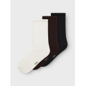 NAME IT KIDS Oda 3-Pak Strømper - Seal Brown