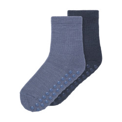 NAME IT MINI Wak 2-pak Skridsikre Sokker - Folkstone Gray