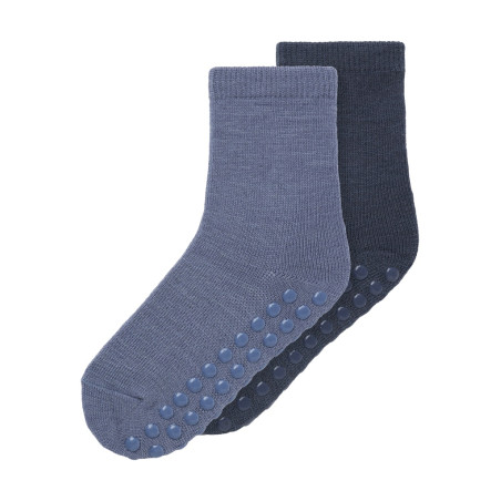 NAME IT MINI Wak 2-pak Skridsikre Sokker - Folkstone Gray