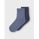 NAME IT MINI Wak 2-pak Skridsikre Sokker - Folkstone Gray