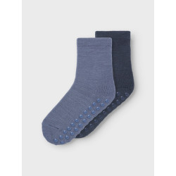 NAME IT MINI Wak 2-pak Skridsikre Sokker - Folkstone Gray