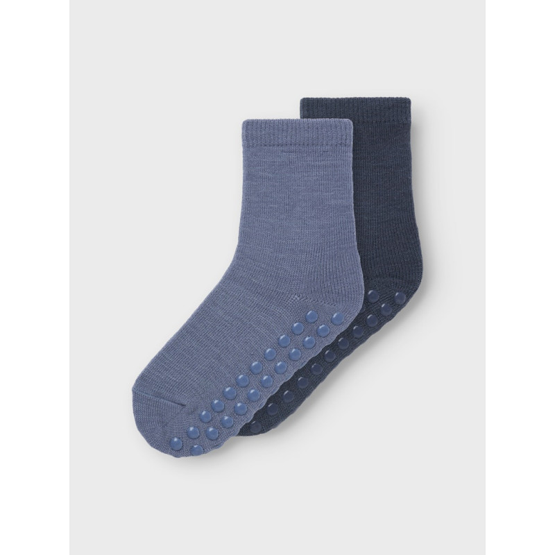 NAME IT MINI Wak 2-pak Skridsikre Sokker - Folkstone Gray