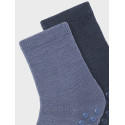 NAME IT MINI Wak 2-pak Skridsikre Sokker - Folkstone Gray