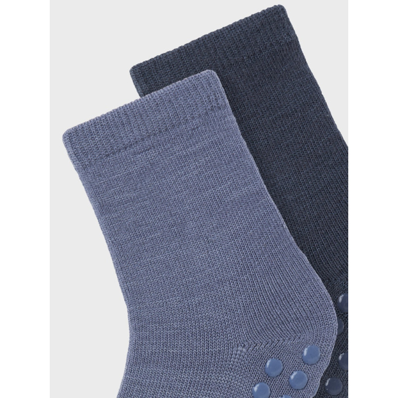 NAME IT MINI Wak 2-pak Skridsikre Sokker - Folkstone Gray