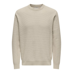 ONLY & SONS Morgan Struktur Strik Sweater - Silver Lining
