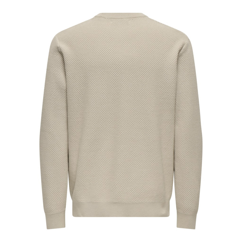 ONLY & SONS Morgan Struktur Strik Sweater - Silver Lining
