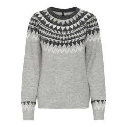 ONLY Helena L/S Strik Sweater - Dark Grey Melange