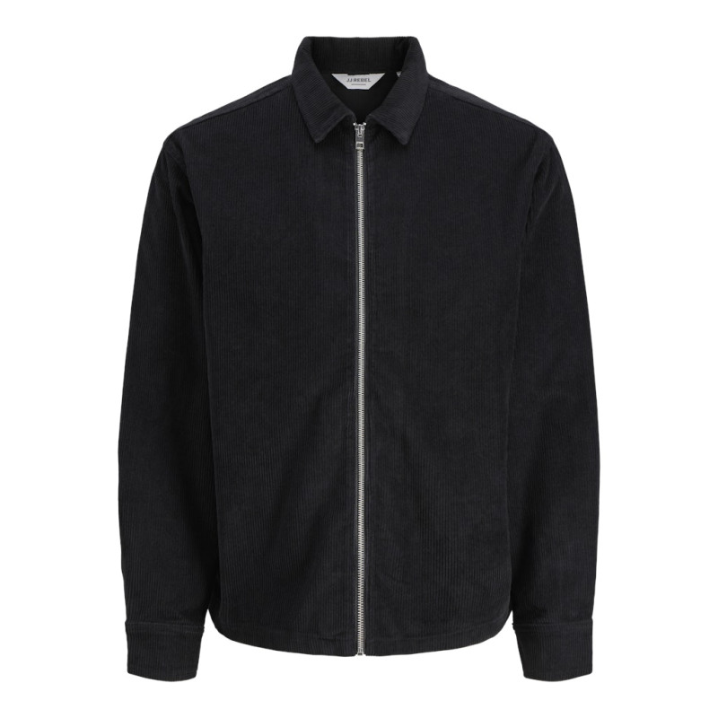JJ REBEL Damon Fløjl L/S Overshirt - Sort