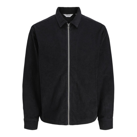 JJ REBEL Damon Fløjl L/S Overshirt - Sort