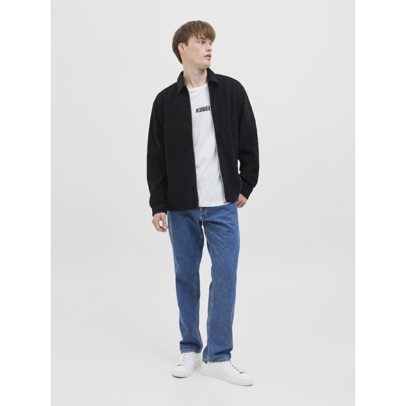 JJ REBEL Damon Fløjl L/S Overshirt - Sort