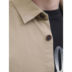 JJ REBEL Edge L/S Overshirt - Roasted Cashew
