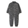 NAME IT MINI Moon Quiltet Sæt - Grey Pinstripe