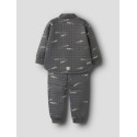 NAME IT MINI Moon Quiltet Sæt - Grey Pinstripe