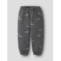 NAME IT MINI Moon Quiltet Sæt - Grey Pinstripe