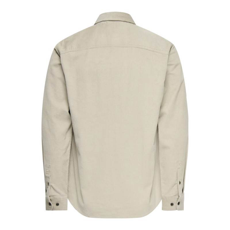 ONLY & SONS Michael L/S Fløjl Skjorte - Silver Lining