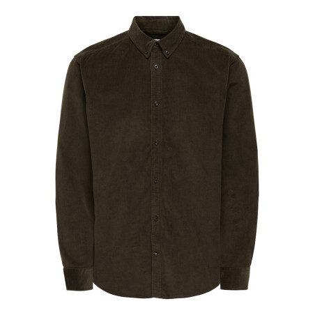 ONLY & SONS Michael L/S Fløjl Skjorte - Demitasse