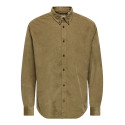 ONLY & SONS Michael L/S Fløjl Skjorte - Otter