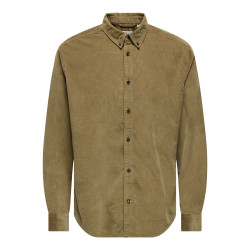 ONLY & SONS Michael L/S Fløjl Skjorte - Otter
