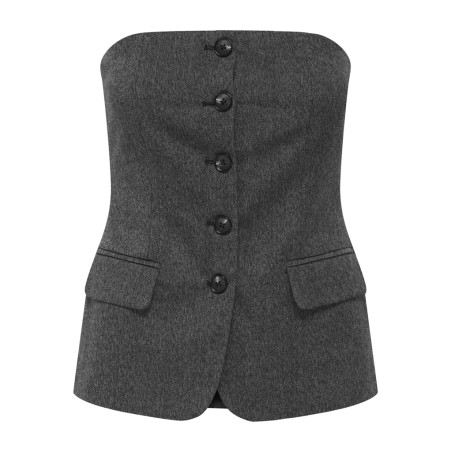 ONLY Marnie S/L Vest - Dark Grey Melange
