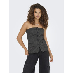 ONLY Marnie S/L Vest - Dark Grey Melange