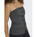 ONLY Marnie S/L Vest - Dark Grey Melange