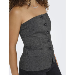 ONLY Marnie S/L Vest - Dark Grey Melange