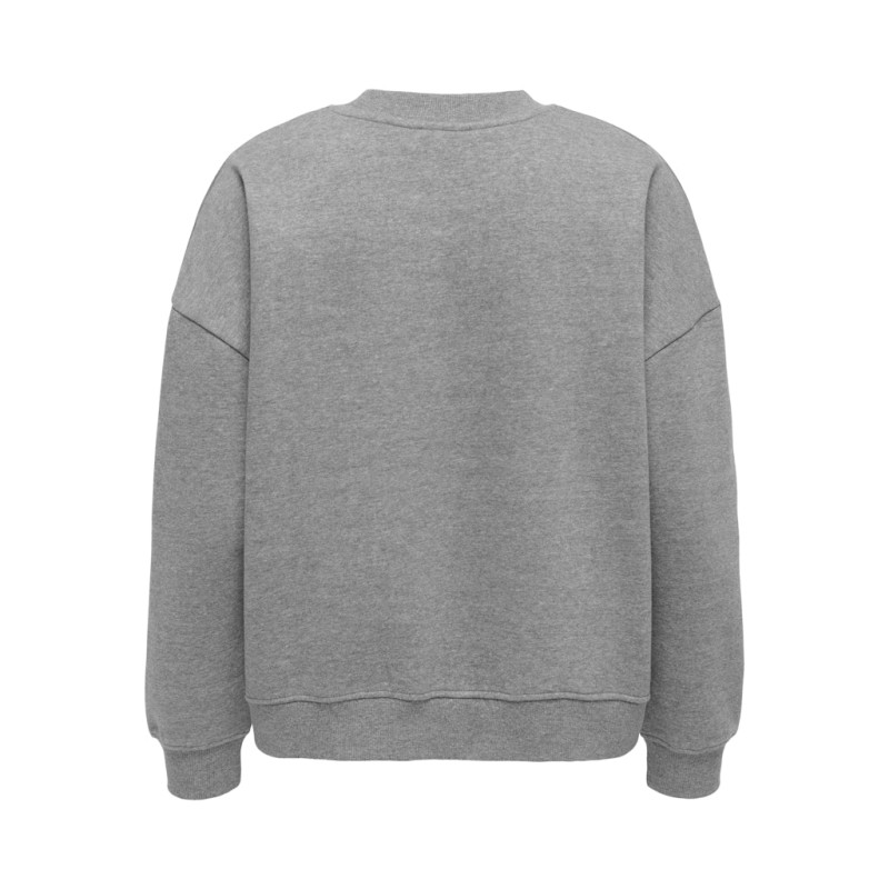JDY Canoa L/S Broderet Sweatshirt - Medium Grey Melange