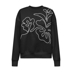 JDY Canoa L/S Broderet Sweatshirt - Sort