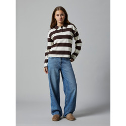 LMTD Klivas L/S Polo - Chocolate Brown