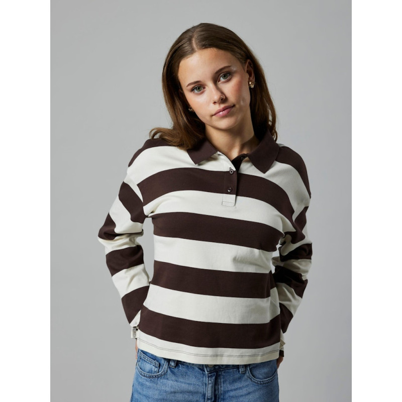 LMTD Klivas L/S Polo - Chocolate Brown