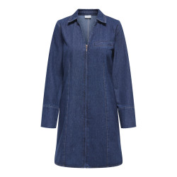 JDY Sally L/S Denim Kjole - Dark Blue Denim