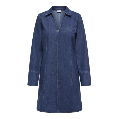 JDY Sally L/S Denim Kjole - Dark Blue Denim
