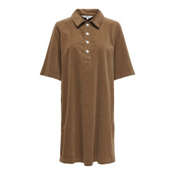 ONLY Gry-Nessa S/S Fløjl Kjole - Toasted Coconut