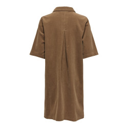 ONLY Gry-Nessa S/S Fløjl Kjole - Toasted Coconut