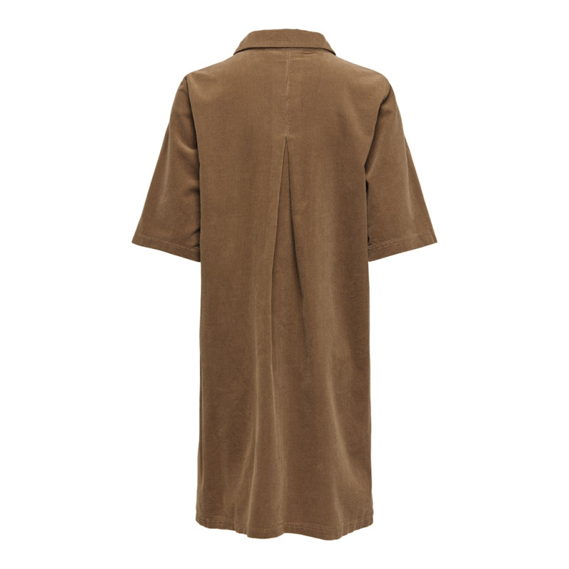 ONLY Gry-Nessa S/S Fløjl Kjole - Toasted Coconut