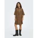 ONLY Gry-Nessa S/S Fløjl Kjole - Toasted Coconut