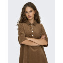 ONLY Gry-Nessa S/S Fløjl Kjole - Toasted Coconut