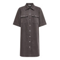 ONLY Belle-Silla S/S Denim Kjole - Seal Brown