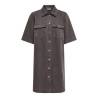 ONLY Belle-Silla S/S Denim Kjole - Seal Brown