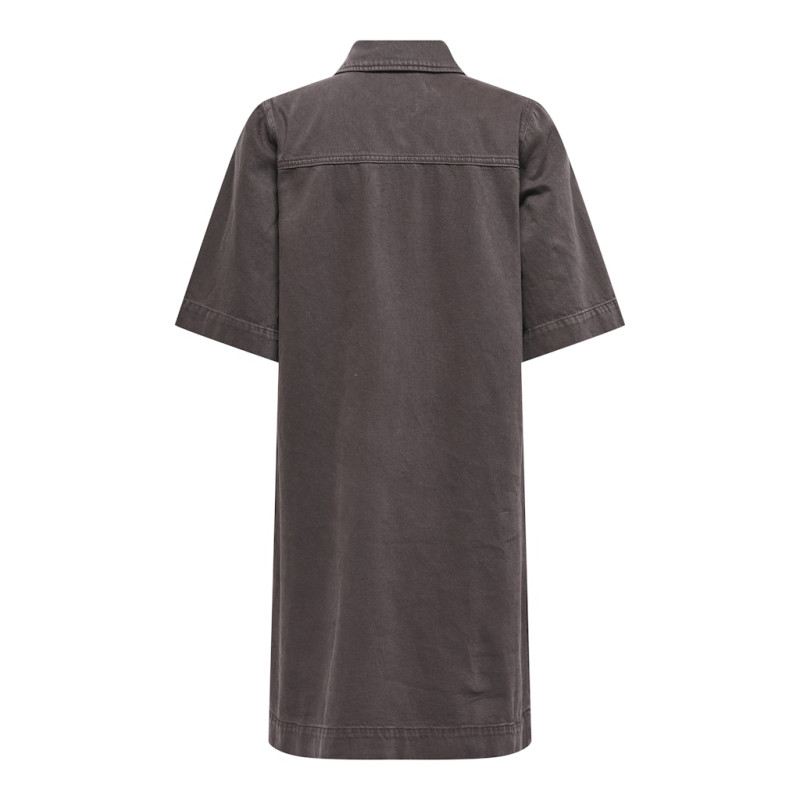 ONLY Belle-Silla S/S Denim Kjole - Seal Brown