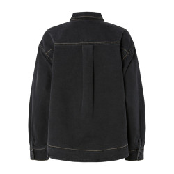 PIECES Mathea L/S Denim Skjorte - Sort