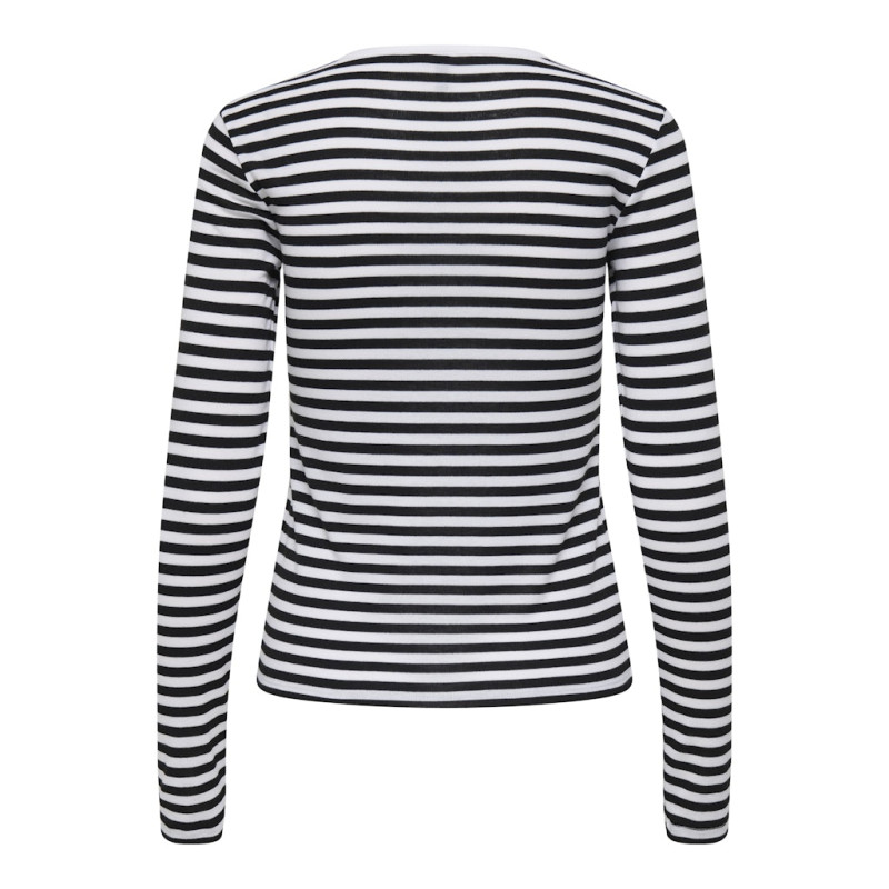 ONLY Elli L/S Bluse - Sort / Hvid