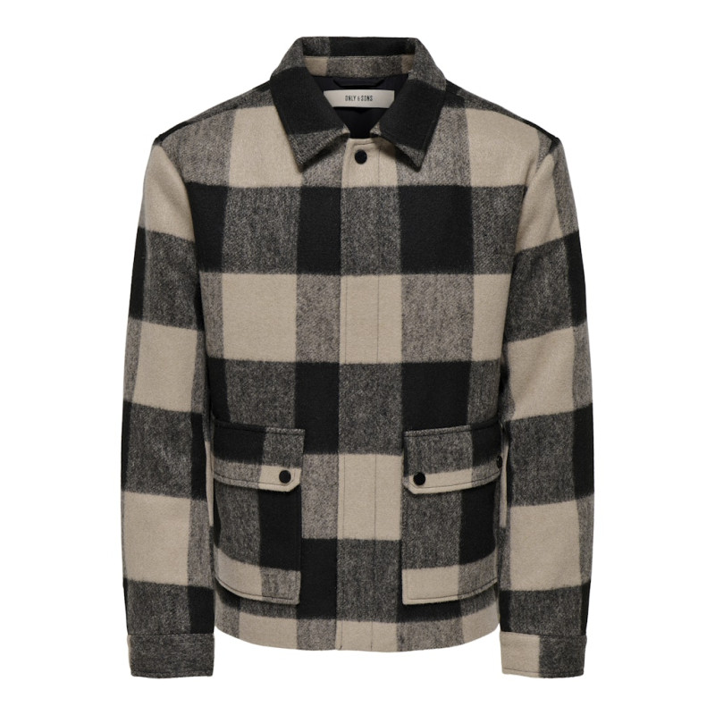 ONLY & SONS Connor Ternet Overshirt - Silver Lining