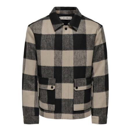 ONLY & SONS Connor Ternet Overshirt - Silver Lining